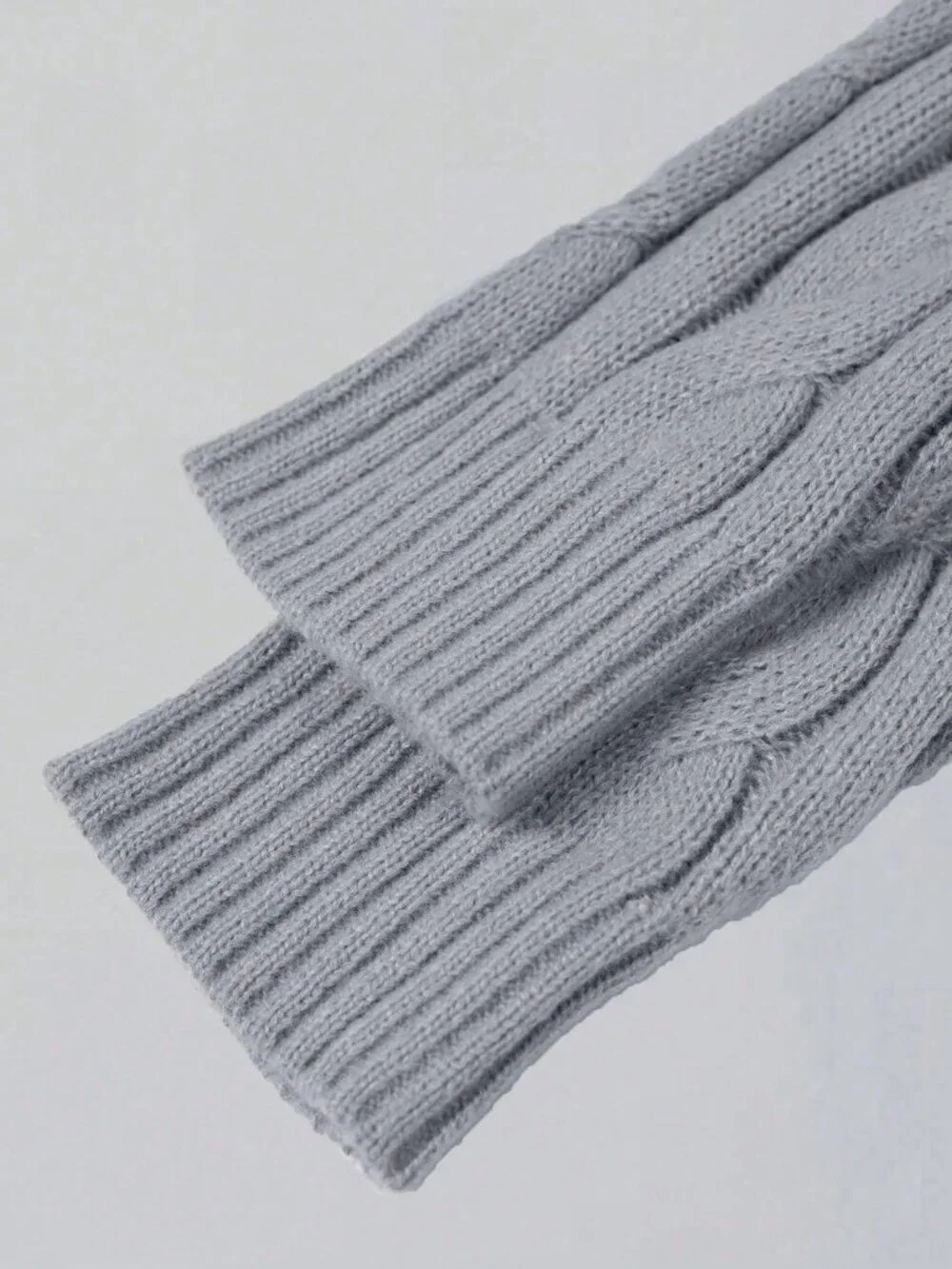 Grey Regular Fit Men's Rib-Knit Half-Zip Knit Polo Sweater